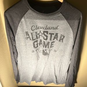 MLB Majestic Men’s LS Cleveland All Star Game 2019 Tee Color Gray Size Large